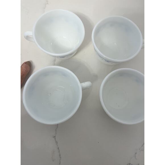 Corelle Corning Pyrex Morning Blue Coffee/Tea Cups Set of 4 Discontinued - Picture 4 of 6